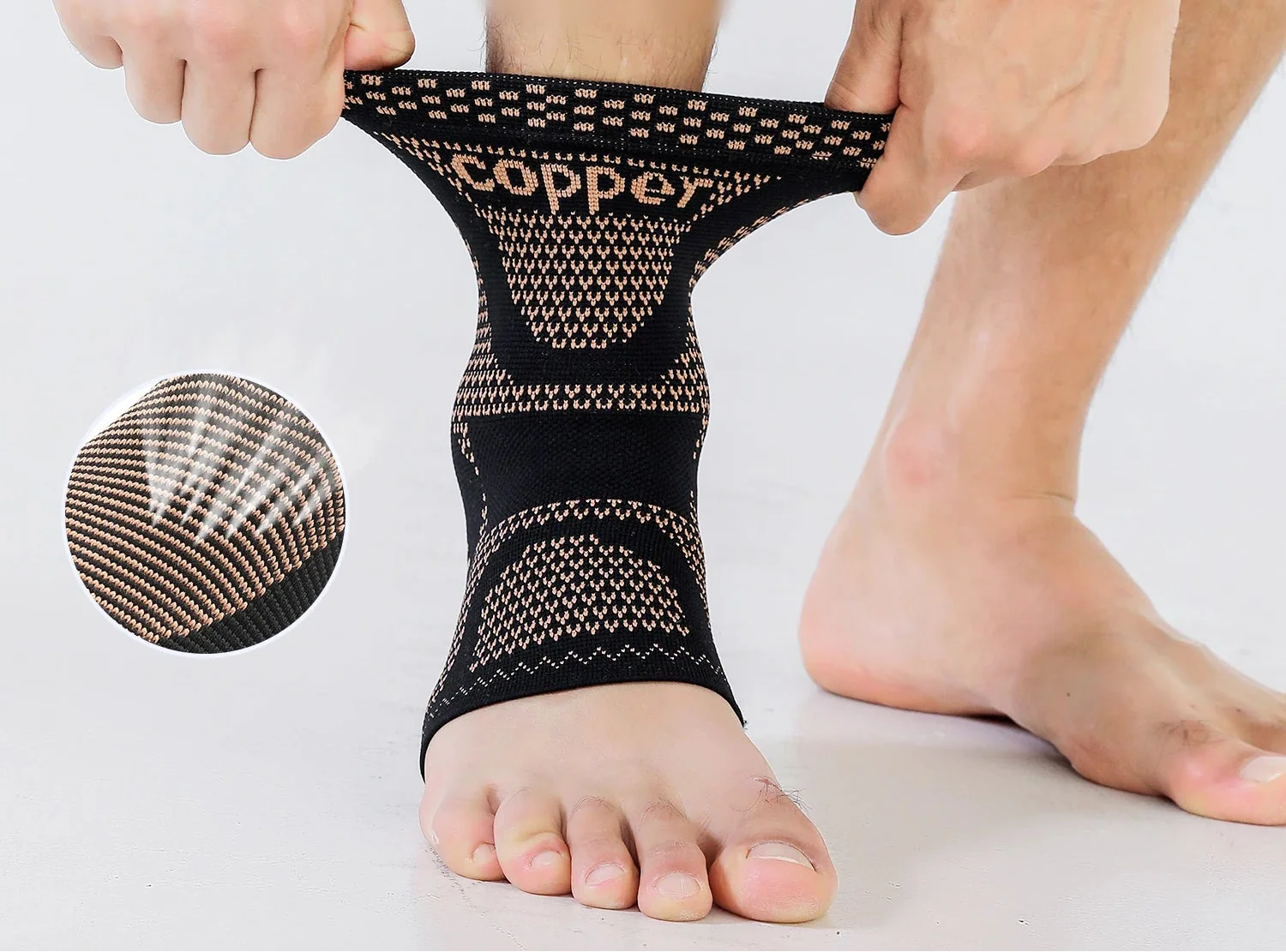 Medical-Grade Copper-Infused Fabric Ankle Brace for Pain Relief & Fast Recovery - Image 4