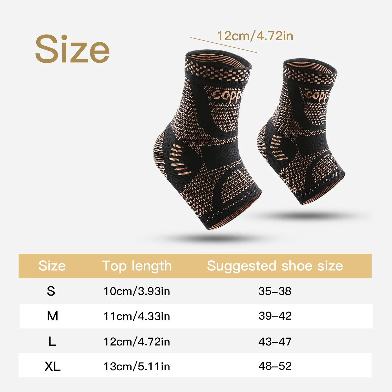 Medical-Grade Copper-Infused Fabric Ankle Brace for Pain Relief & Fast Recovery - Image 7