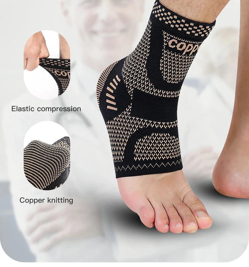 Medical-Grade Copper-Infused Fabric Ankle Brace for Pain Relief & Fast Recovery - Image 9