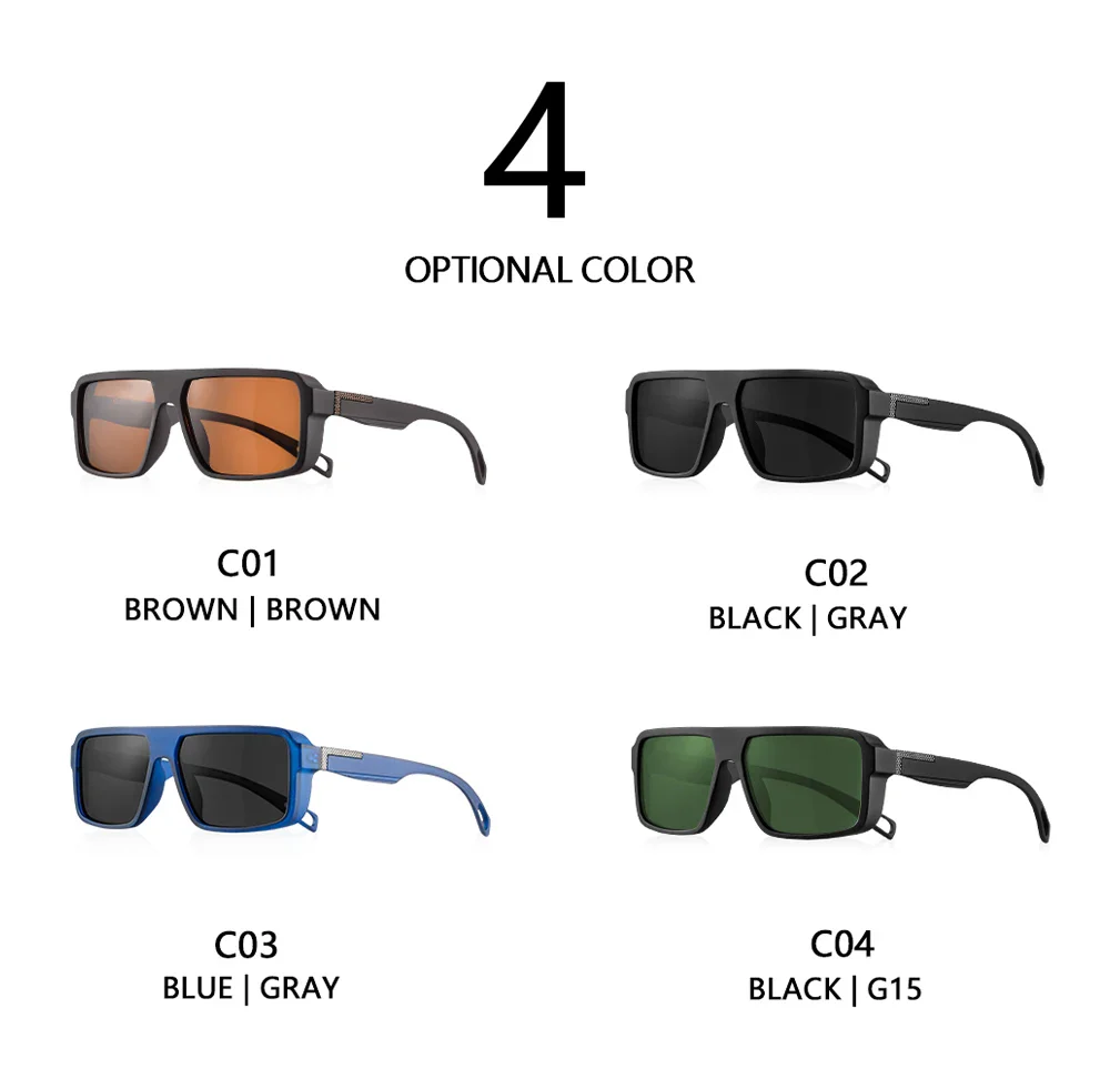 Classic Square Polarized UV400 Protected Anti-reflective Driving Sunglasses - Image 11