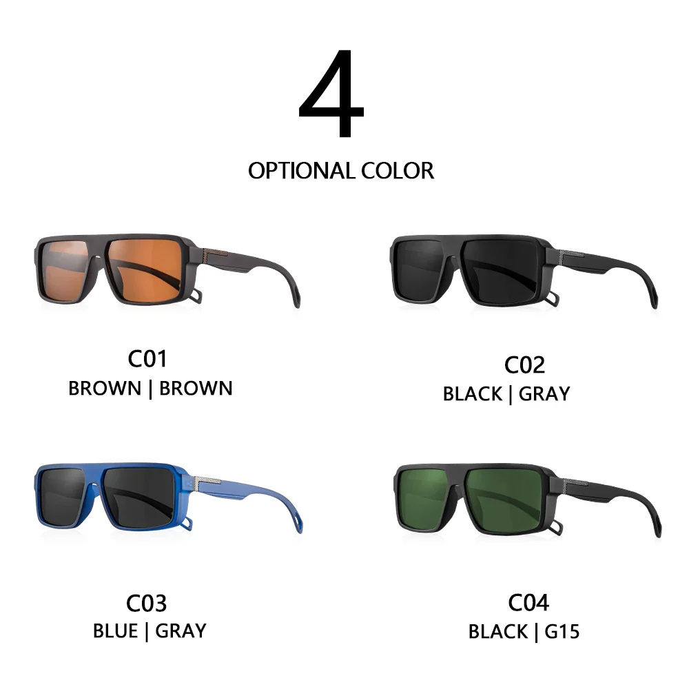 Classic Square Polarized UV400 Protected Anti-reflective Driving Sunglasses - Image 4