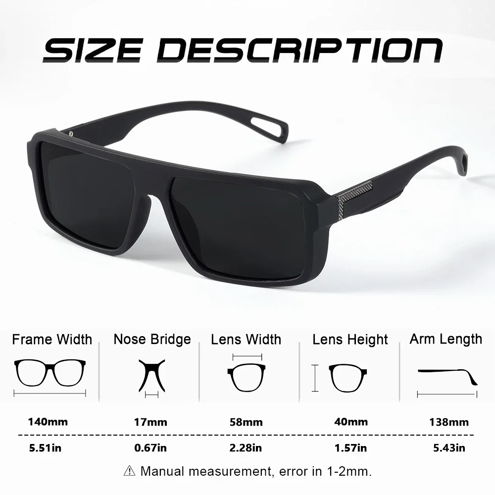 Classic Square Polarized UV400 Protected Anti-reflective Driving Sunglasses - Image 5
