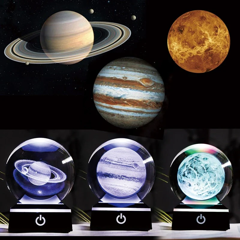 Laser Engraved Solar System LED Lamp - Image 12
