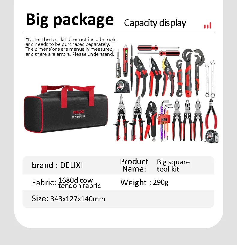 DELIXI Japanese Heavy-Duty Waterproof Rugged Oxford Compact Tool Carrier - Image 13