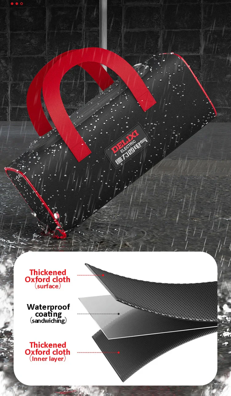 DELIXI Japanese Heavy-Duty Waterproof Rugged Oxford Compact Tool Carrier - Image 14