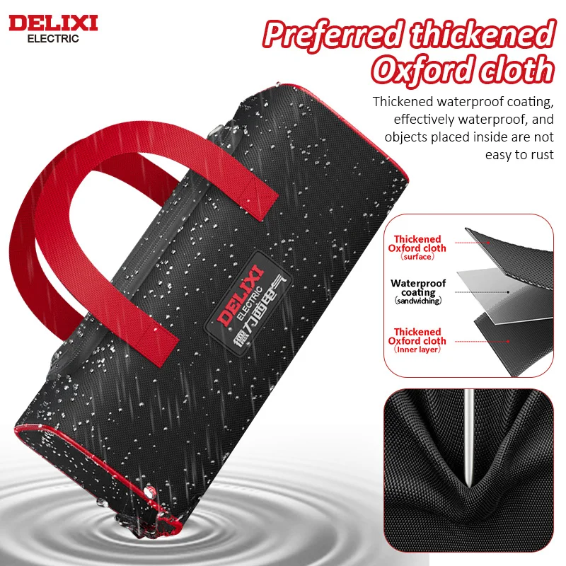 DELIXI Japanese Heavy-Duty Waterproof Rugged Oxford Compact Tool Carrier - Image 3