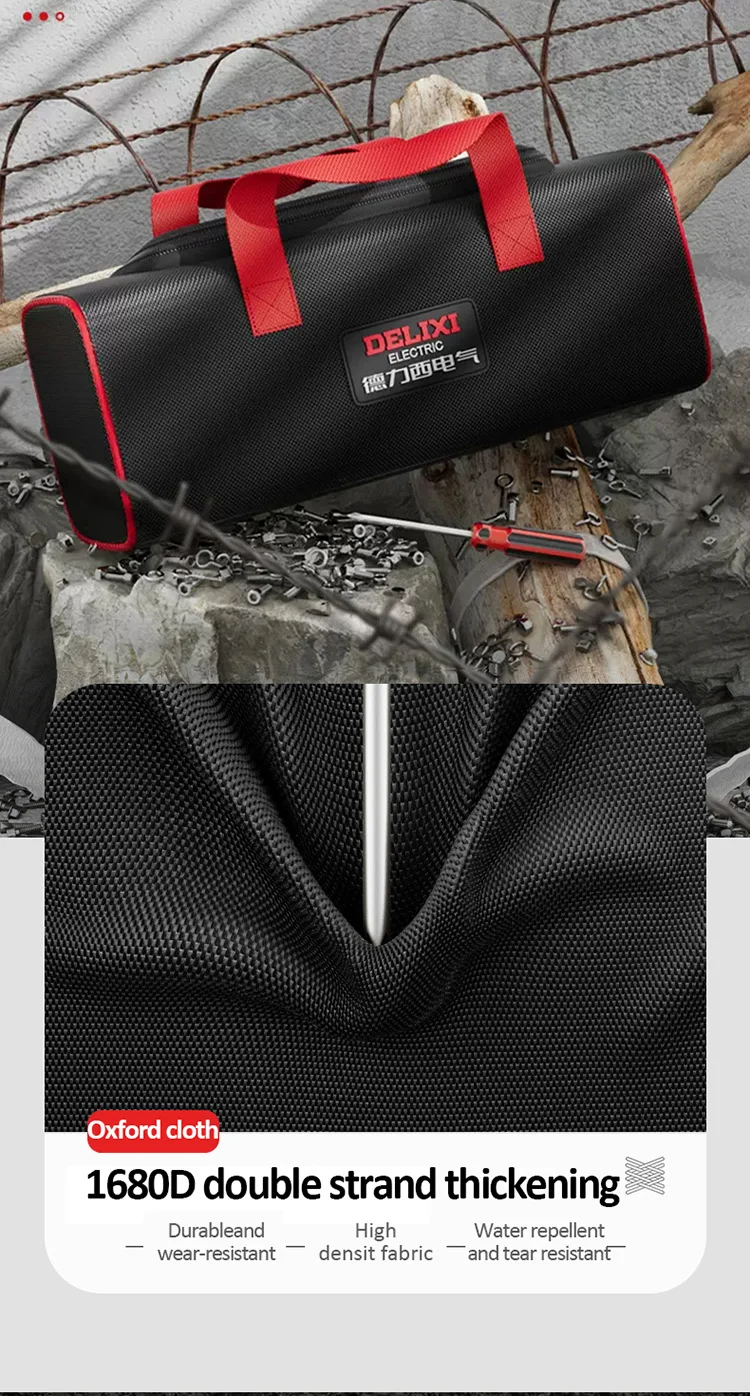 DELIXI Japanese Heavy-Duty Waterproof Rugged Oxford Compact Tool Carrier - Image 9