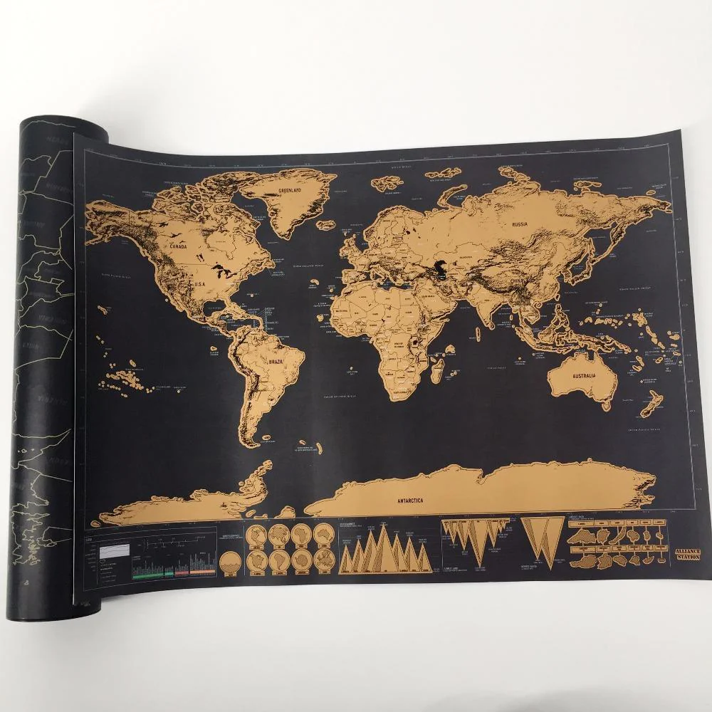 Deluxe Personalized World Scratch Map - Image 4