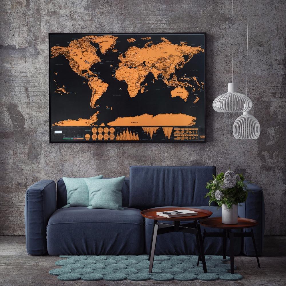 Deluxe Personalized World Scratch Map - Image 5