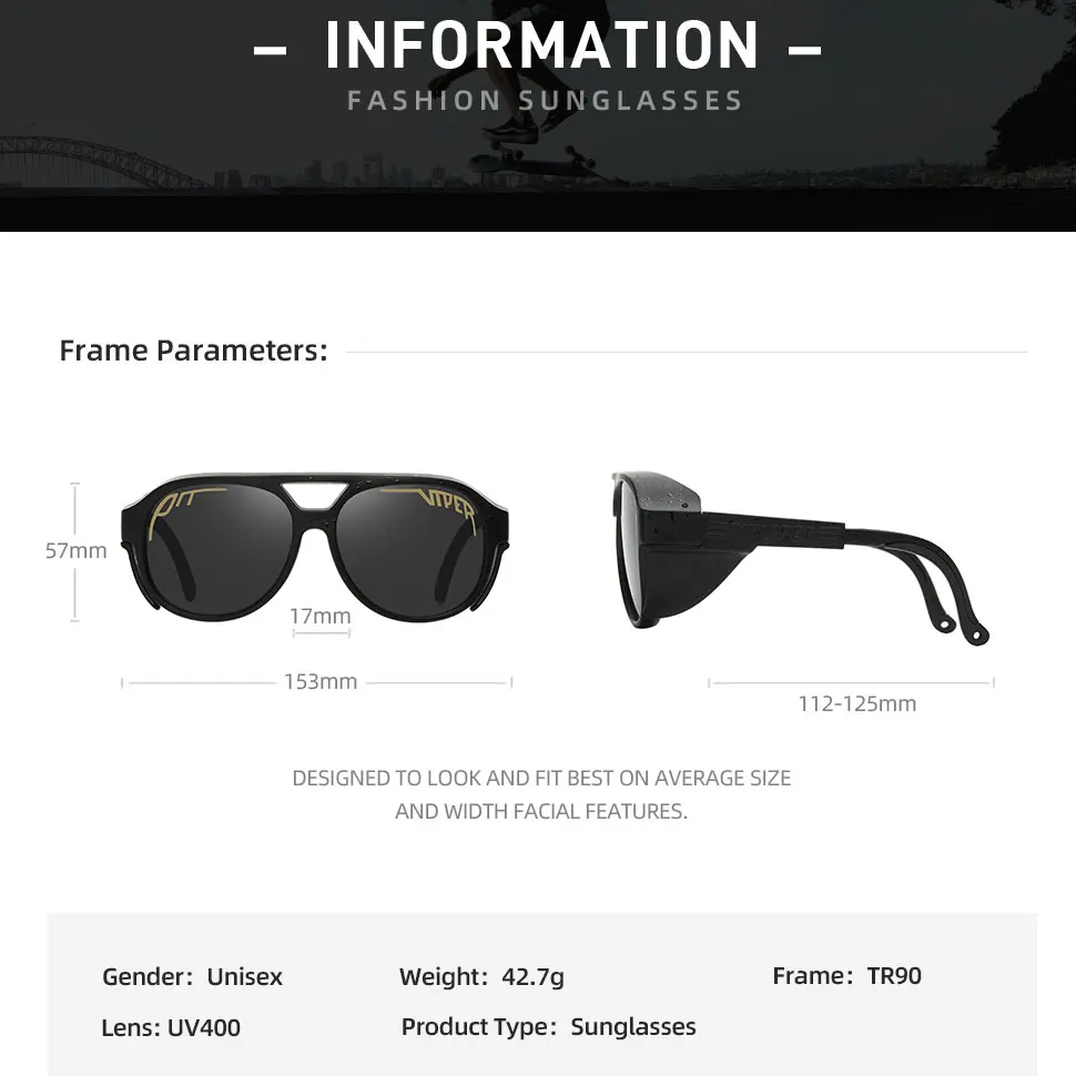 Pit Viper Designer Steampunk lightweight TR90 frame UV400 protection - Image 2