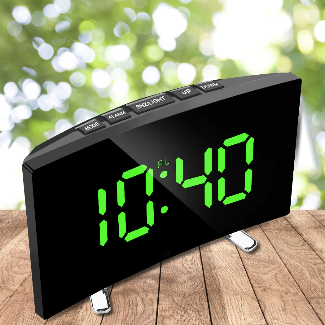 Digital Curved Mirror Smart Alarm Clock - Image 2