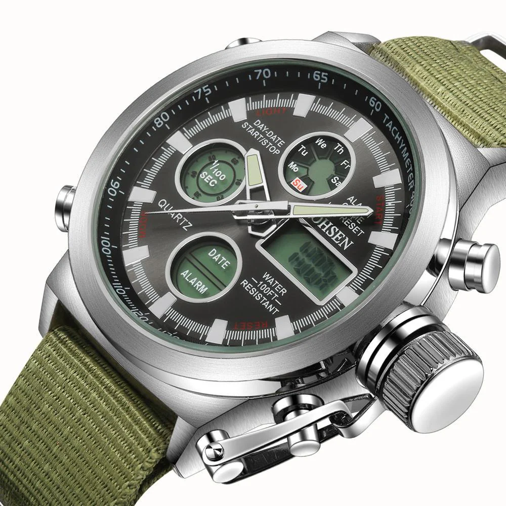 Digital Canvas Strap Army Watch - Image 3