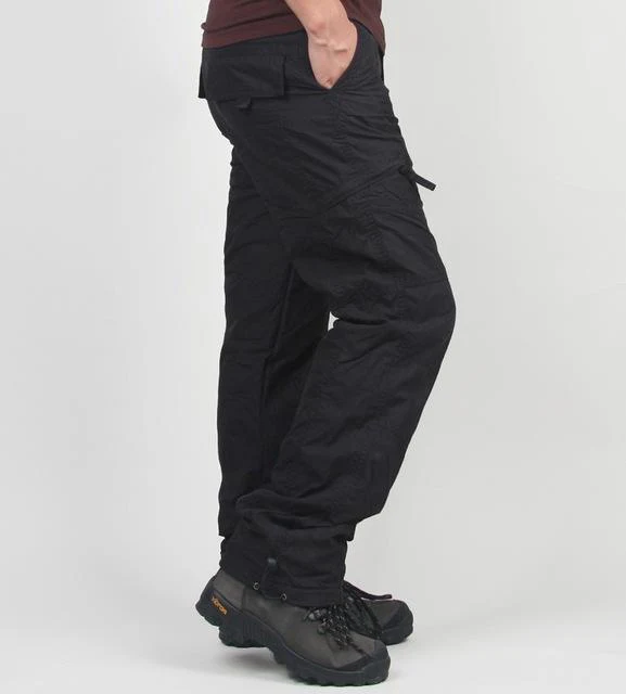 Double Layer Flannel Lined Cargo Pants - Image 7