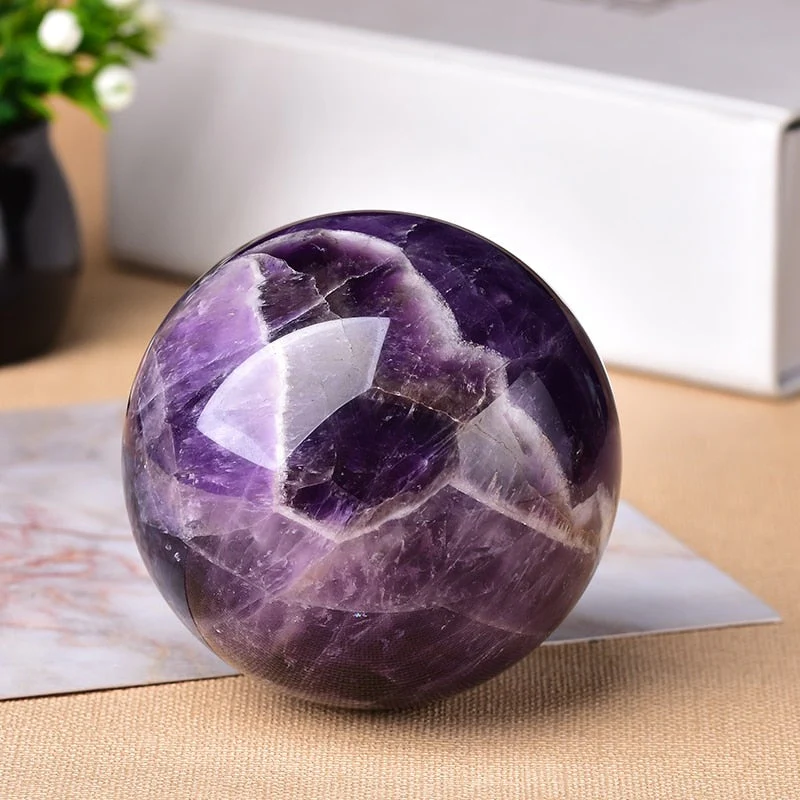 Natural Dream Crystal Quartz Ball With Decorative Base - Image 10