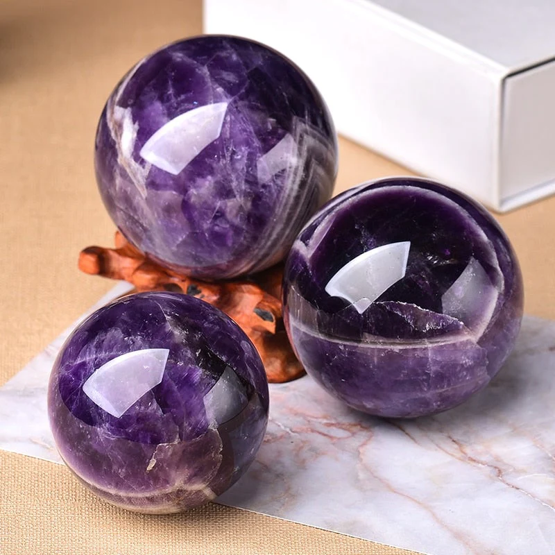 Natural Dream Crystal Quartz Ball With Decorative Base - Image 17