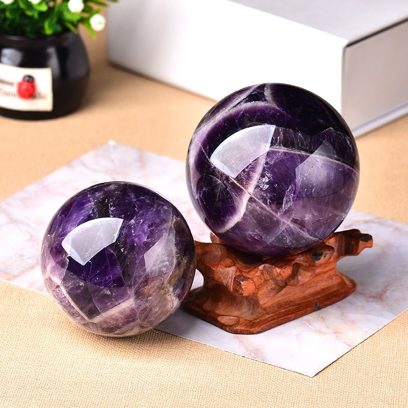 Natural Dream Crystal Quartz Ball With Decorative Base - Image 6