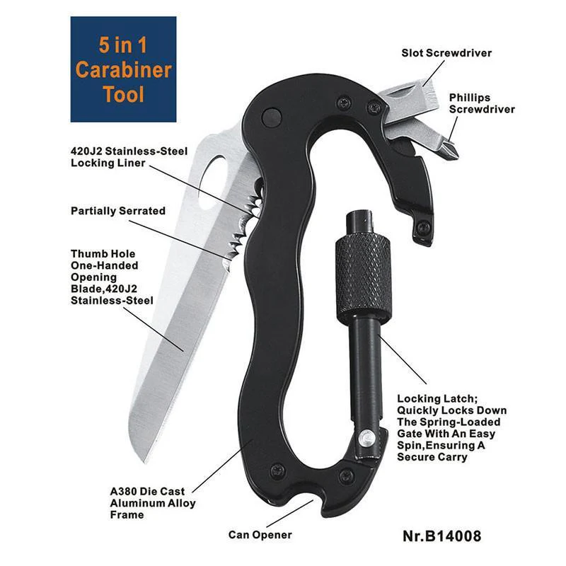 EDC 5 in 1 Carabiner Multi-Tool - Image 8