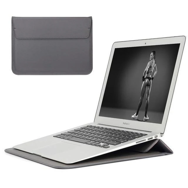 Leather Laptop Case with Stand Function - Image 3
