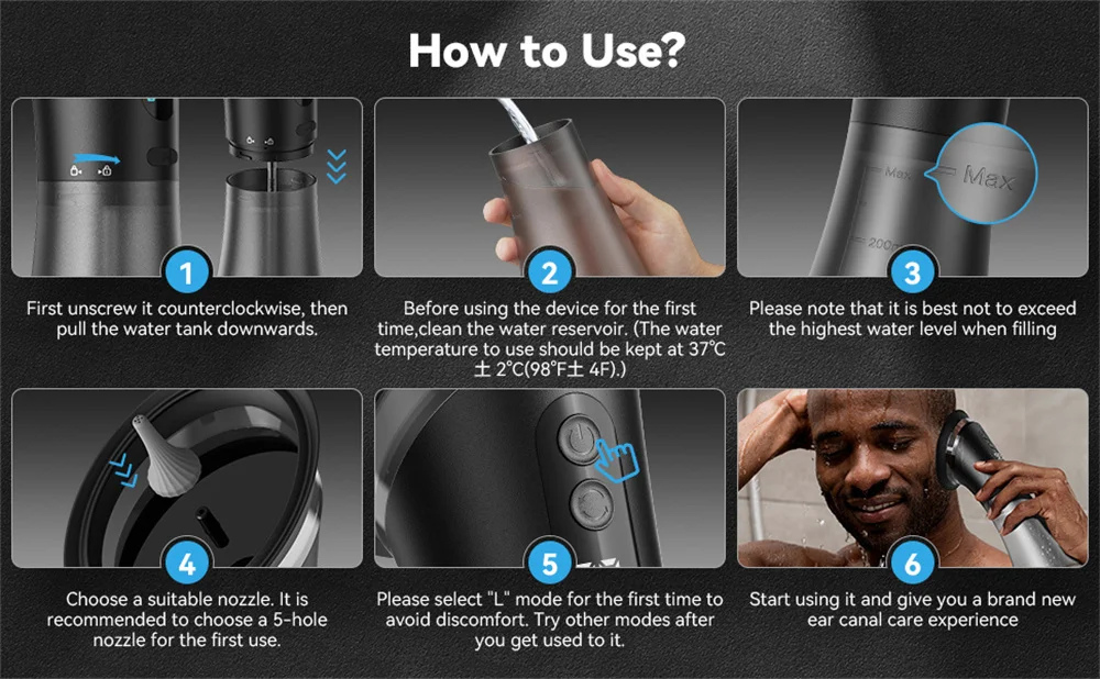 Rechargeable 3 Pressure Modes Dual-Tank Ear Wax Removal - Image 10