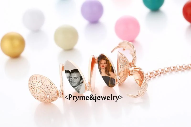 Elegant Angel Wings 6-Photo Locket Necklace - Image 7