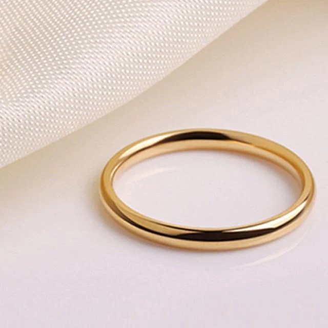Elegant One-Piece Unisex Thin-Band Ring - Image 2
