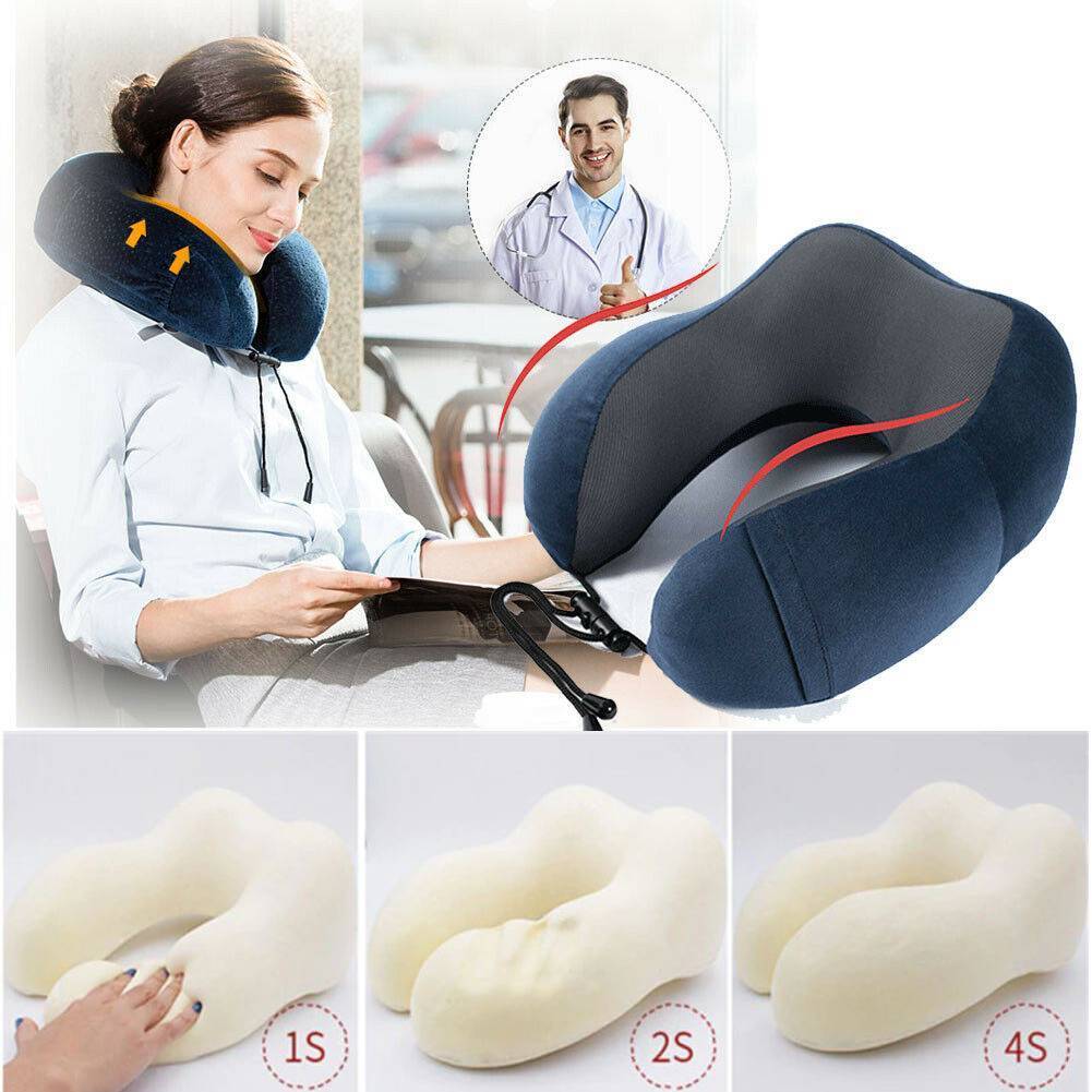Ergonomic Memory Foam Travel Neck Pillow kit