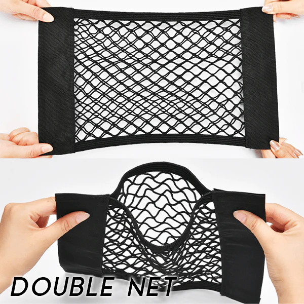 Extended Car Double Net Velcro Organizer Pocket - Image 4