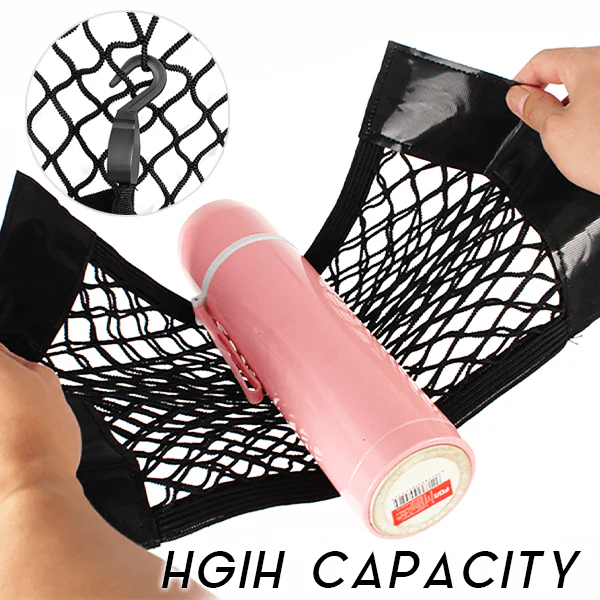 Extended Car Double Net Velcro Organizer Pocket - Image 5