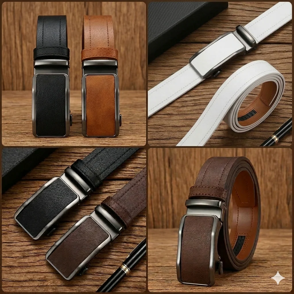 One-Handed Operation Automatic Buckle Holes-Free Micro-Adjustable Belt