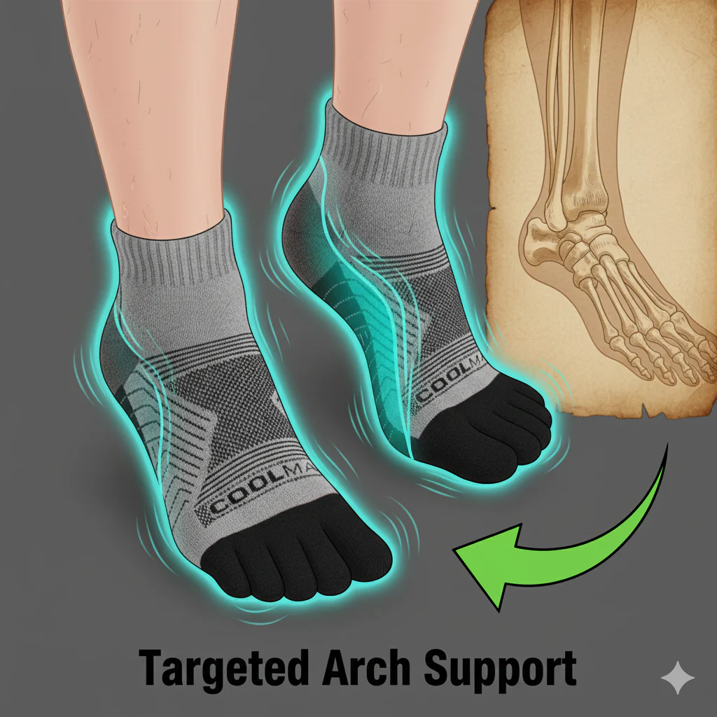 CoolMax ToeShield Toe-Separate Fungus & Wart Defense Socks (2-pair pack) - Image 14