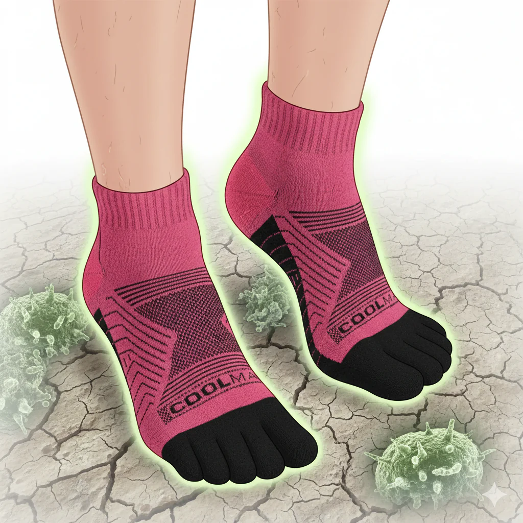 CoolMax ToeShield Toe-Separate Fungus & Wart Defense Socks (2-pair pack) - Image 16