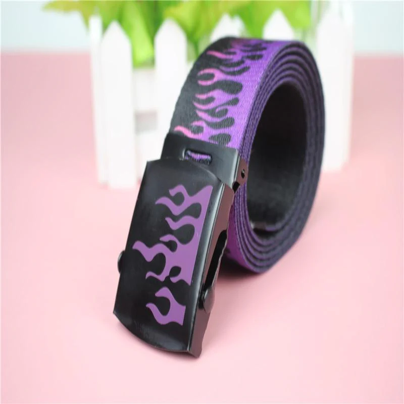 Unisex Flame Printed Belt - Image 2