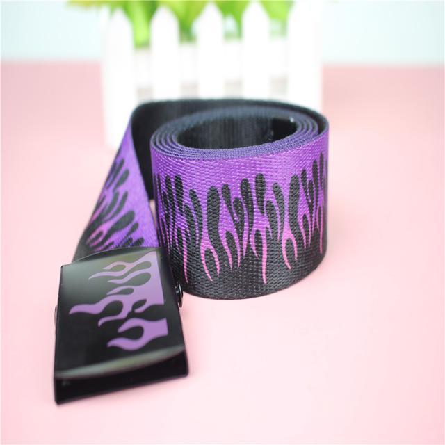 Unisex Flame Printed Belt - Image 3