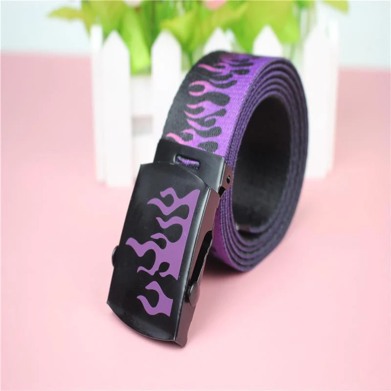 Unisex Flame Printed Belt - Image 5