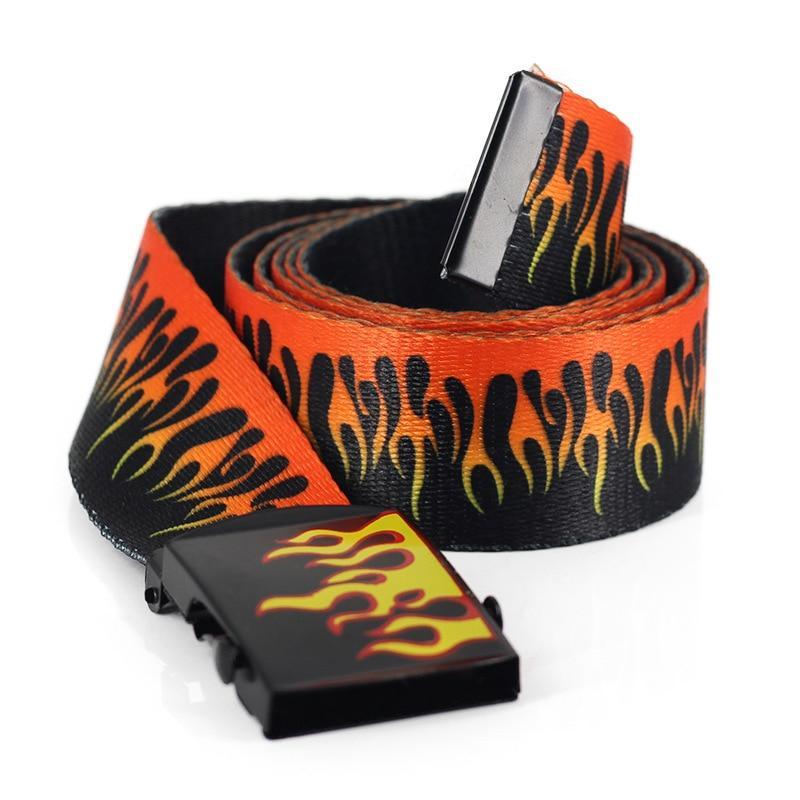 Unisex Flame Printed Belt - Image 6