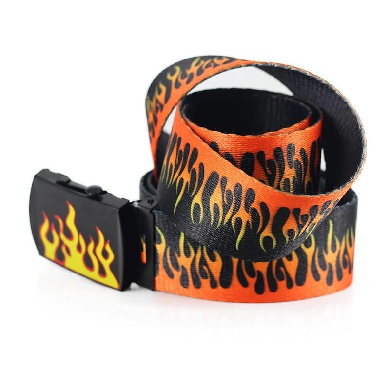 Unisex Flame Printed Belt - Image 7