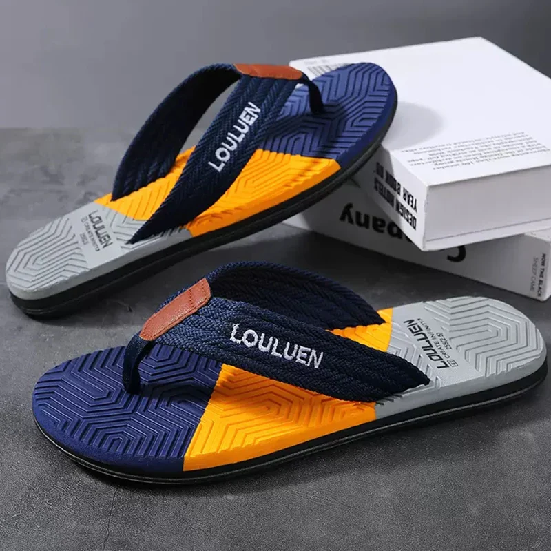 Waterproof & Anti-Slip Flexible Men's Cushioned Summer Flip Flops