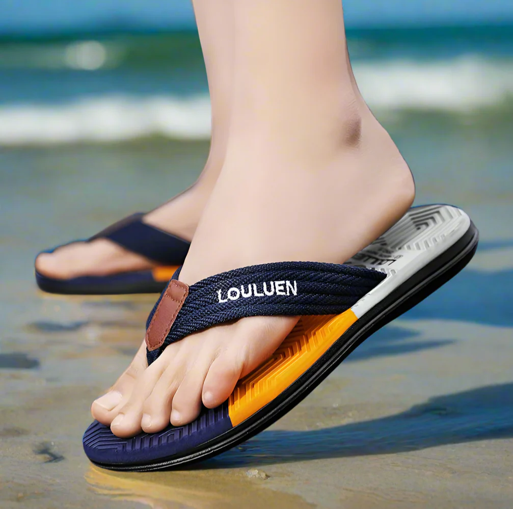 Waterproof & Anti-Slip Flexible Men's Cushioned Summer Flip Flops - Image 23
