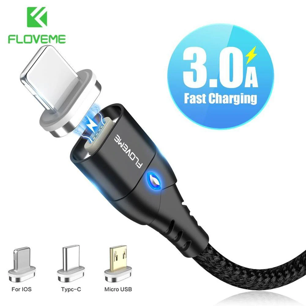 Floveme High-Speed 3A Magnetic Charging Cable