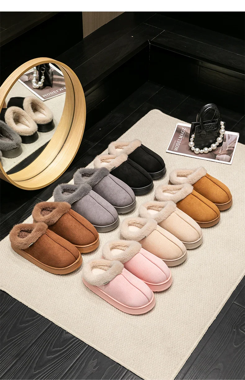 Thick Supportive Sole Lightweight Consistent Temperature Insulation Unisex Winter Slippers - Image 14