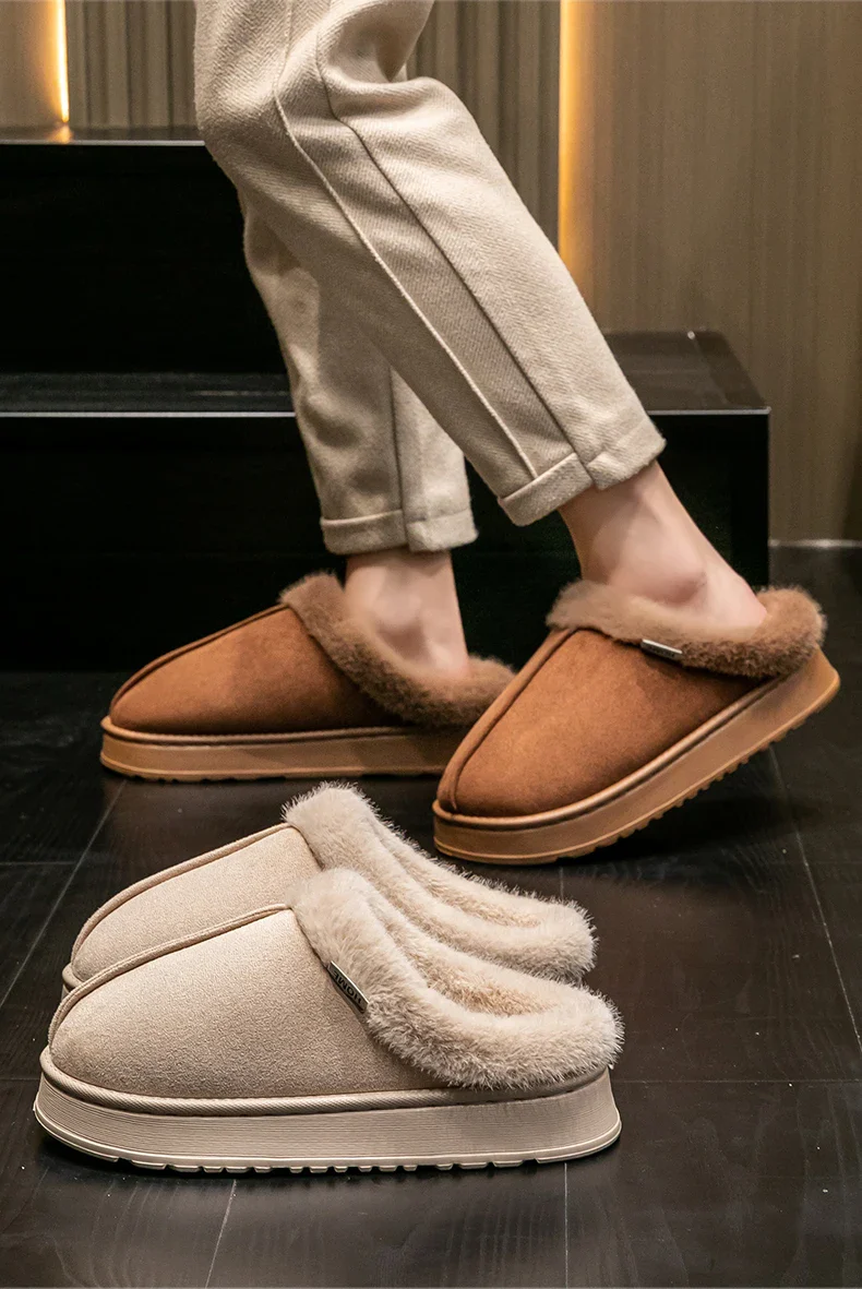 Thick Supportive Sole Lightweight Consistent Temperature Insulation Unisex Winter Slippers - Image 17