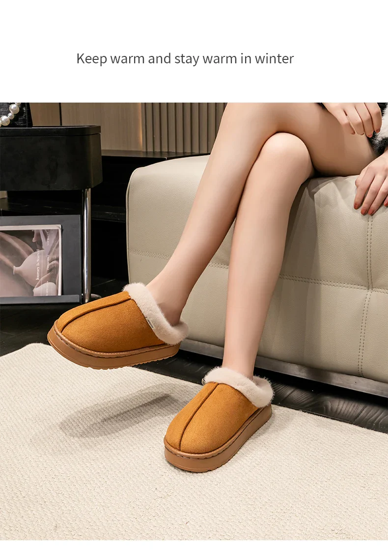 Thick Supportive Sole Lightweight Consistent Temperature Insulation Unisex Winter Slippers - Image 18