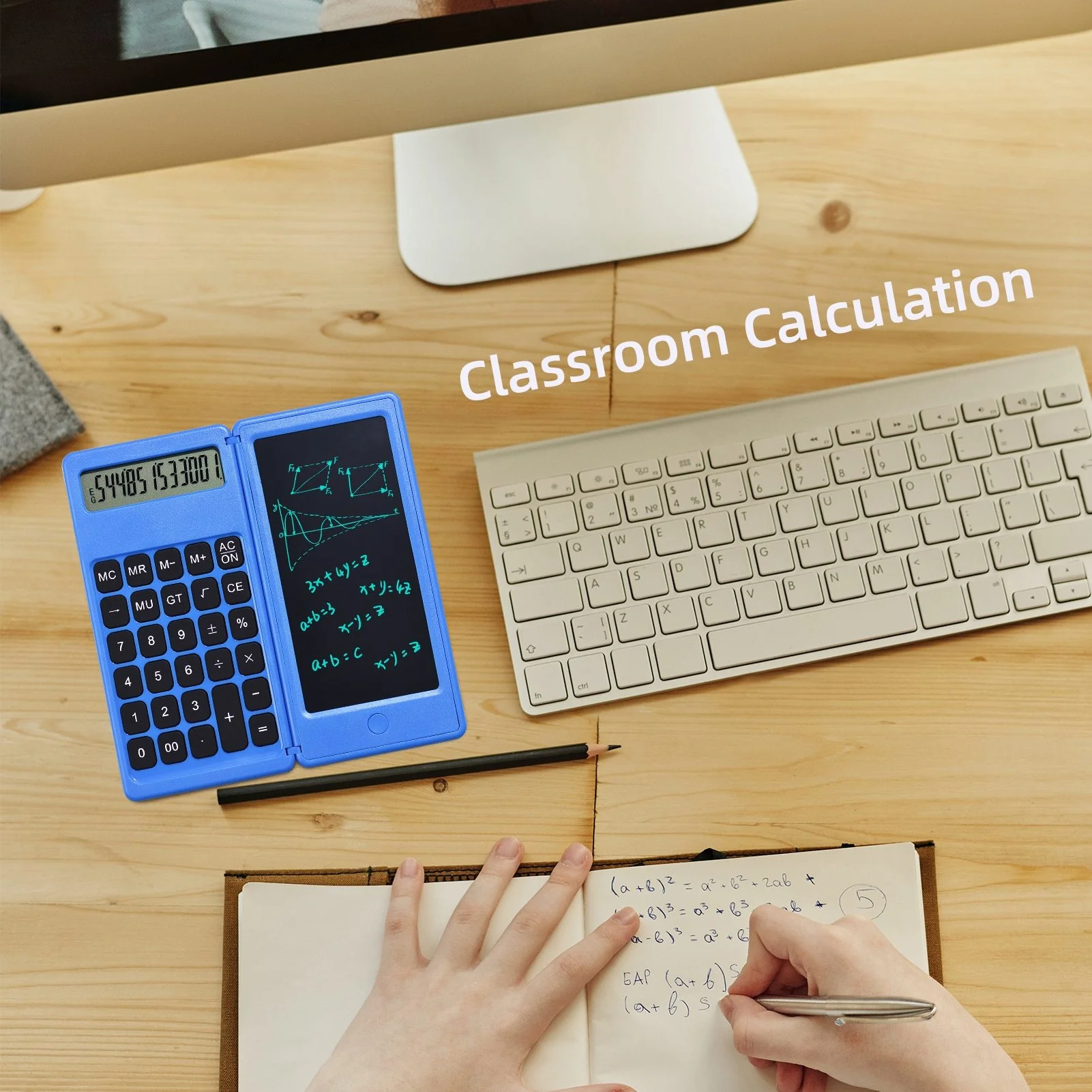 Foldable Dual Powered Calculator with 6.5Inch LCD Writing Tablet - Image 5