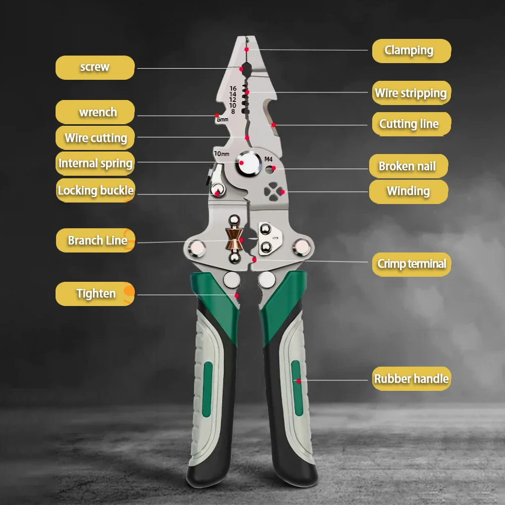SmartFold Foldable Multi-Function Pulley Design Wire Stripper and Crimper - Image 8
