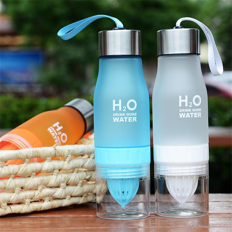 Frosted Leak-proof 650ml Lemon Cup H2O water bottle - Image 3