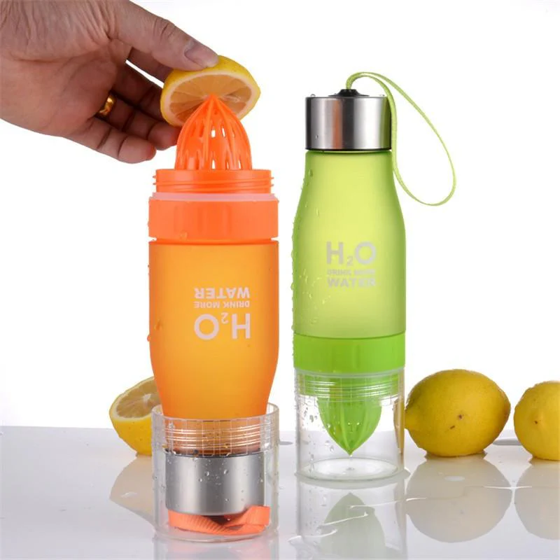Frosted Leak-proof 650ml Lemon Cup H2O water bottle - Image 4