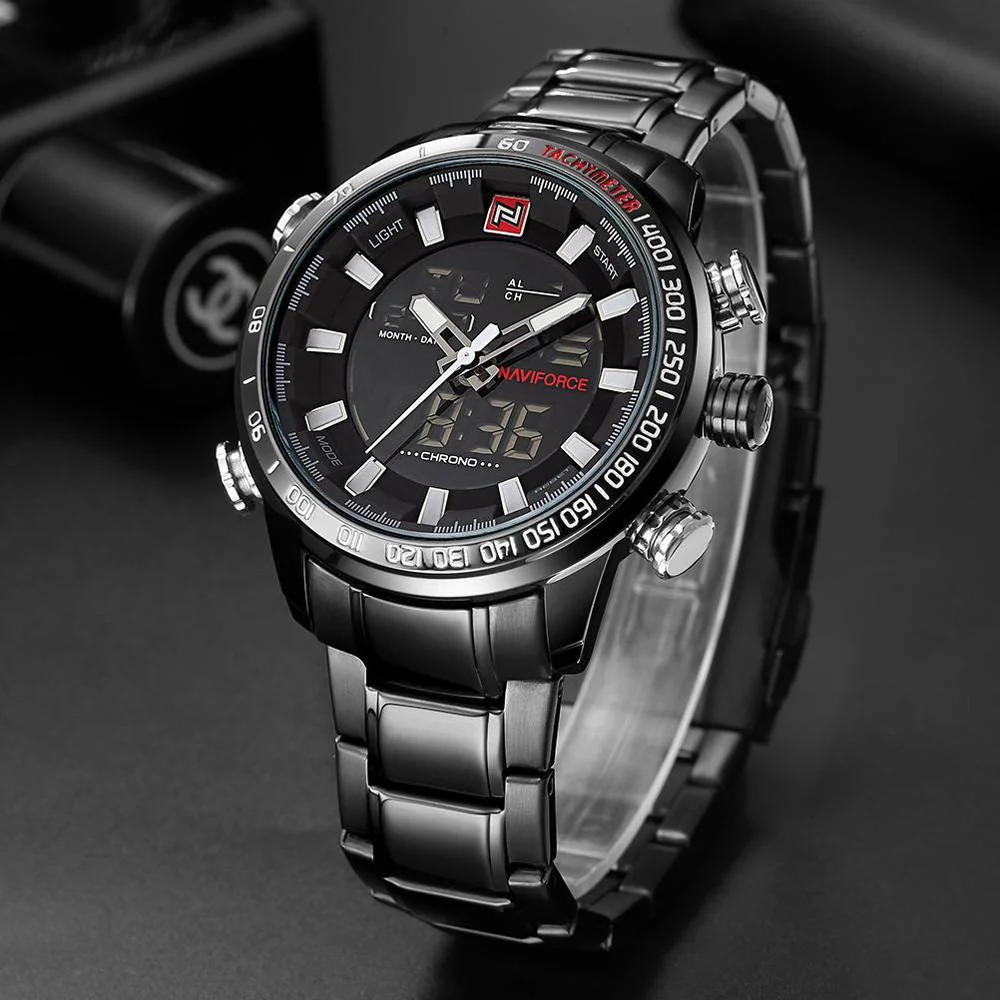 M109 -FULL STEEL TACTICAL WRIST WATCH