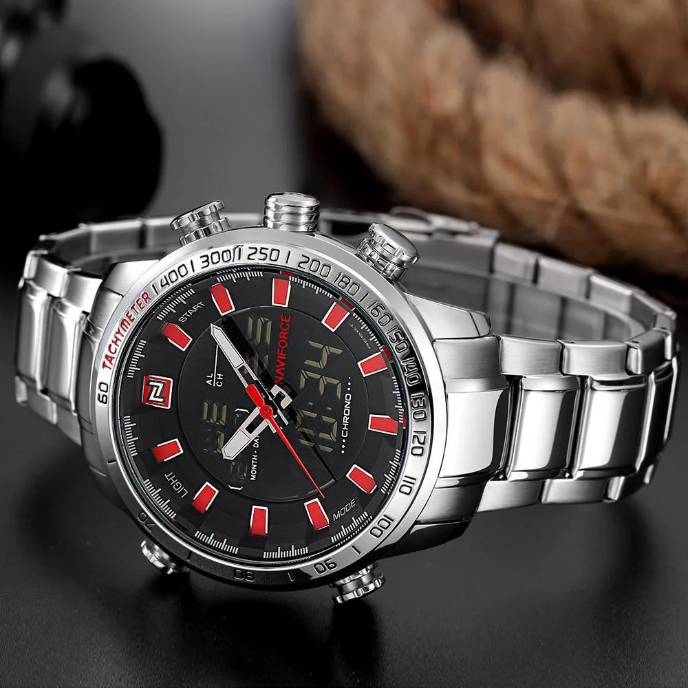 M109 -FULL STEEL TACTICAL WRIST WATCH - Image 4