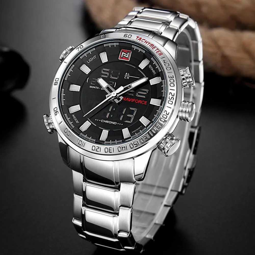 M109 -FULL STEEL TACTICAL WRIST WATCH - Image 6
