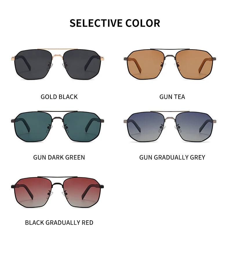 GCV™ Classic Pilot Square Polarized Sunglasses - Image 11